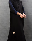 BL-0174 A classic abaya with embroidery on the sleeves