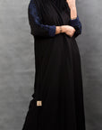 BL-0174 A classic abaya with embroidery on the sleeves