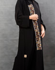 BL-0175 Classic Abaya Black Color With Embroidery From The Front