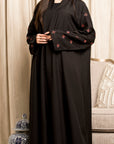 BL-0205 Abaya, classic model, with embroidered on the half top