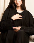 BL-0212 Abaya classic model, with handmade beads on the sleeves