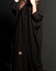 BL-0164.1 Abaya, wide model, gold-striped fabric