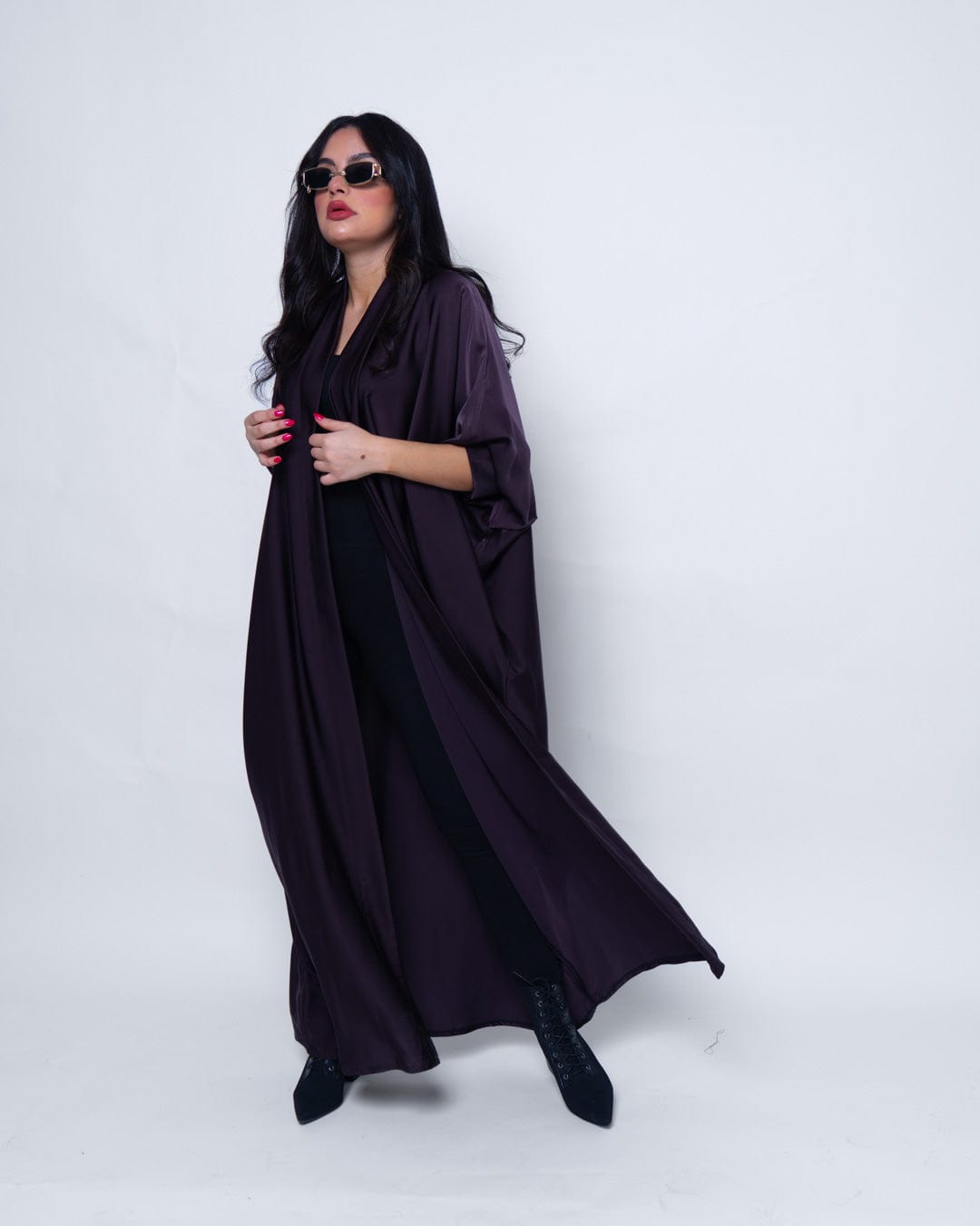 CL-0190 Abaya, wide cut, purple silk