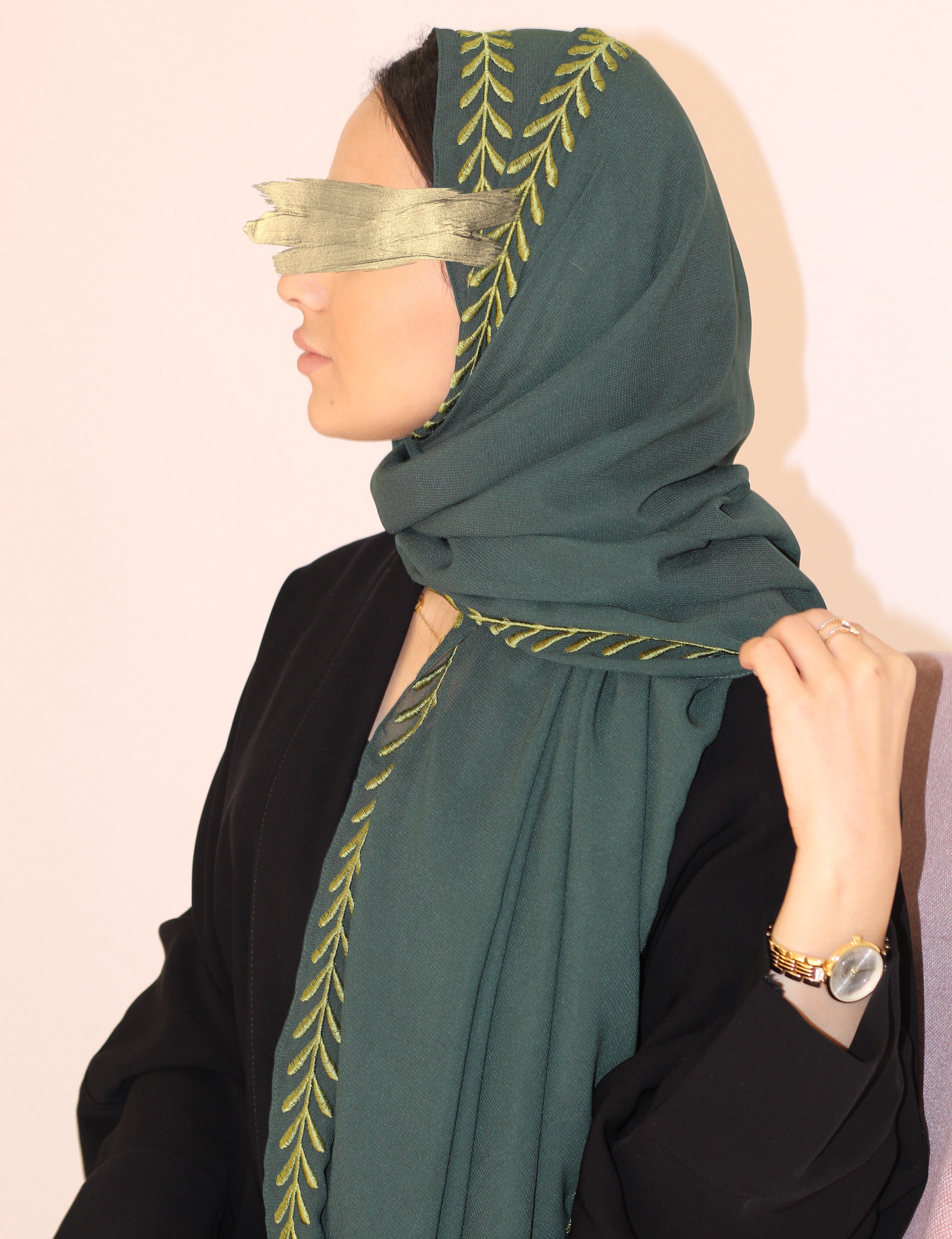 TA-238 dark green with light green embroidery
